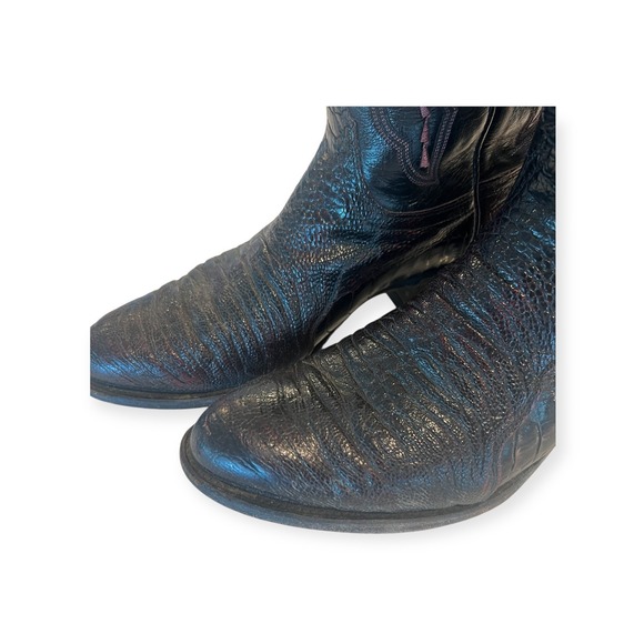 Lucchese 2000 Women's Size 9 Western Cowboy Boots Burgandy Black Leather - Picture 3 of 14